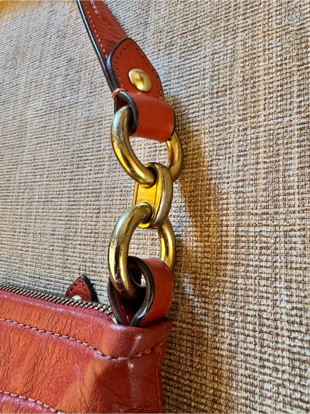 Coach Y2K Orange Leather Shoulder Bag - Picture 8 of 11